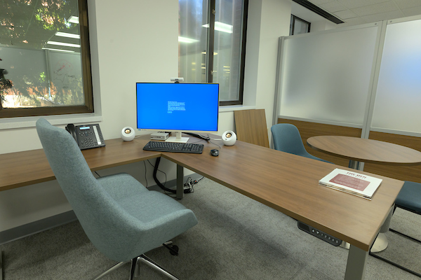 Desk setup for zoom meetings. 