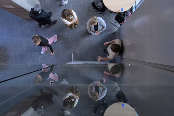 Above view of research participants.