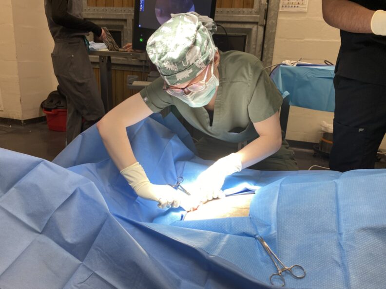 Ammasie Allred is shown in an operating room.