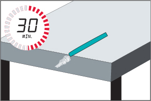 Illustration of brush left to airdry.