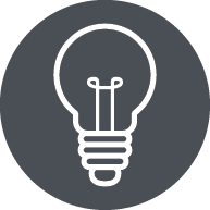 Icon of light bulb.