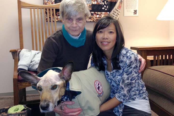 L-R, Scout, Anne, and Dr. Annie Chen.