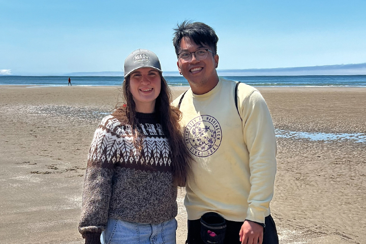 JV and Victoria on the beach.