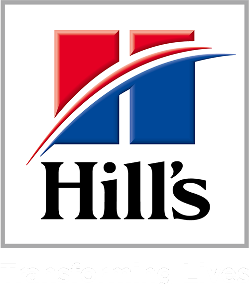 Hills logo. Red and Blue "H", with the word "Hill's" under in black.
