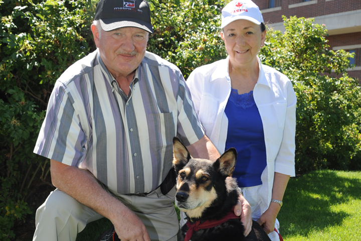 David and Vernie Greenhalgh with Mr. Bear.