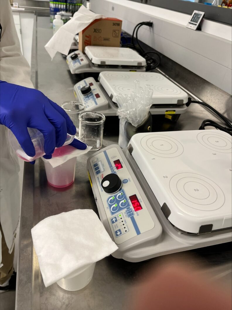 Countertop in a WADDL lab with equipment on it.