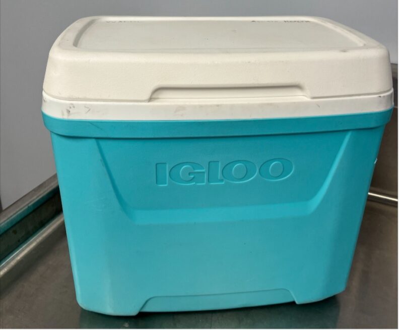 A cleaned and sanitized cooler