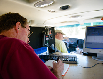 Brian Lamb working on data collection.