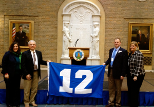 Glynda Becker, Director of Federal Relations with representatives from the Washington Grain Alliance celebrating Blue Friday at the United States Department of Agriculture