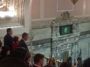 Chancellors look on as they receive recognition