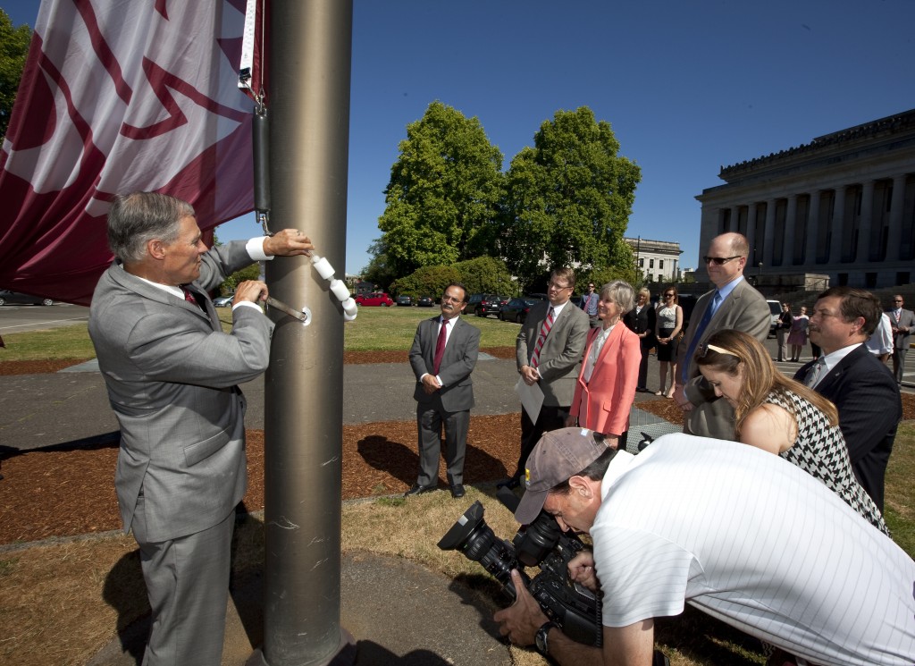 WSU Cougar Flag Raising at the Capitol