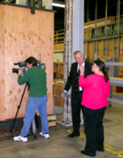 Dan Dolan explains stress testing to PBS film team