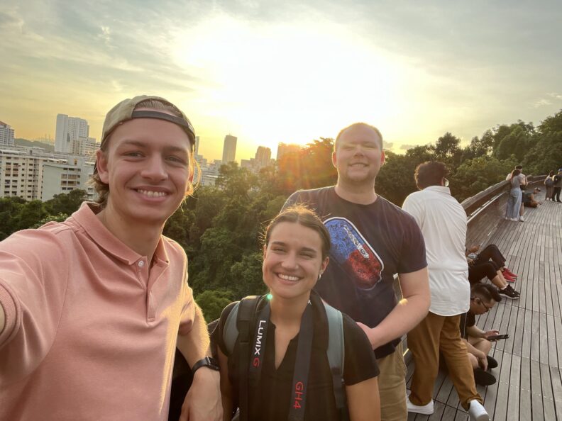 Zach and friends at Henderson Wave Bridge