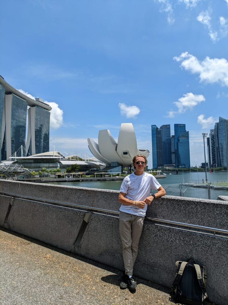 Zach standing at Marina Bay Sands