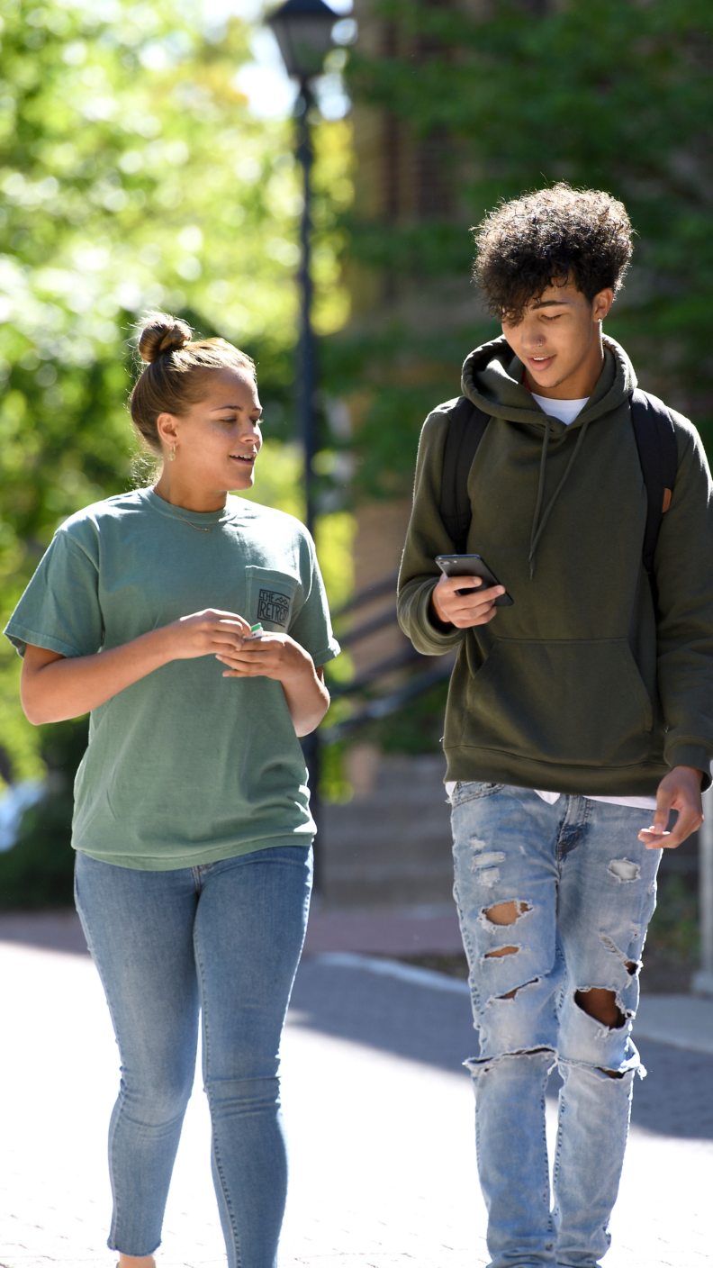 Two Student walking on Terrell Mall