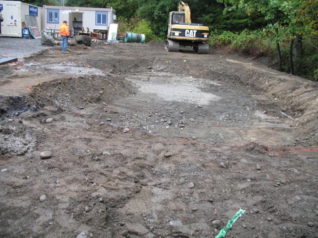 Photo of rain garden being excavated