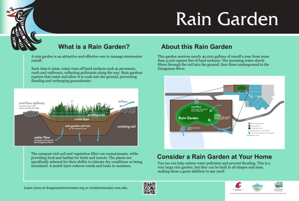 Image of rain garden interpretive sign