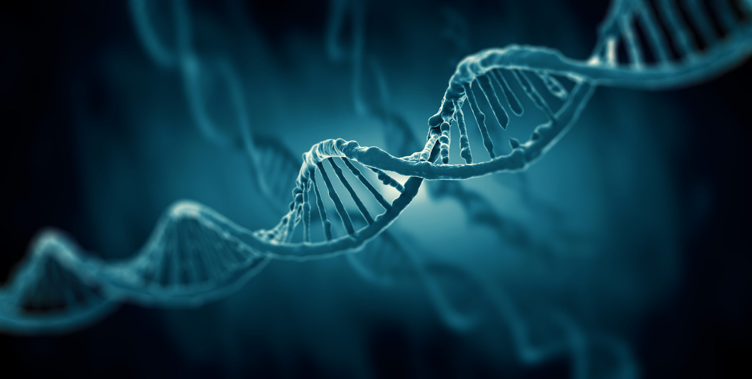 3d render of dna structure, abstract background