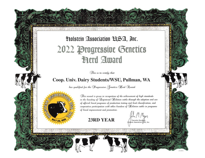 2022 Progressive Genetics Herd Award