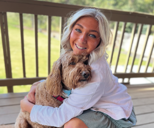 Maddie Reed with dog