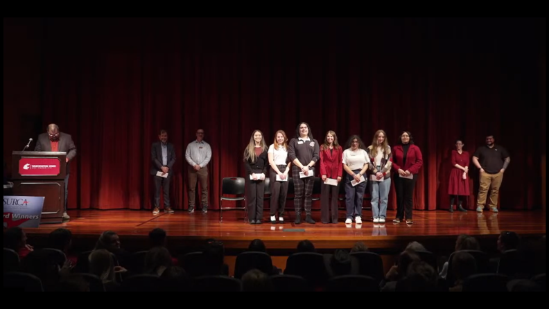 SURCA award winners on stage