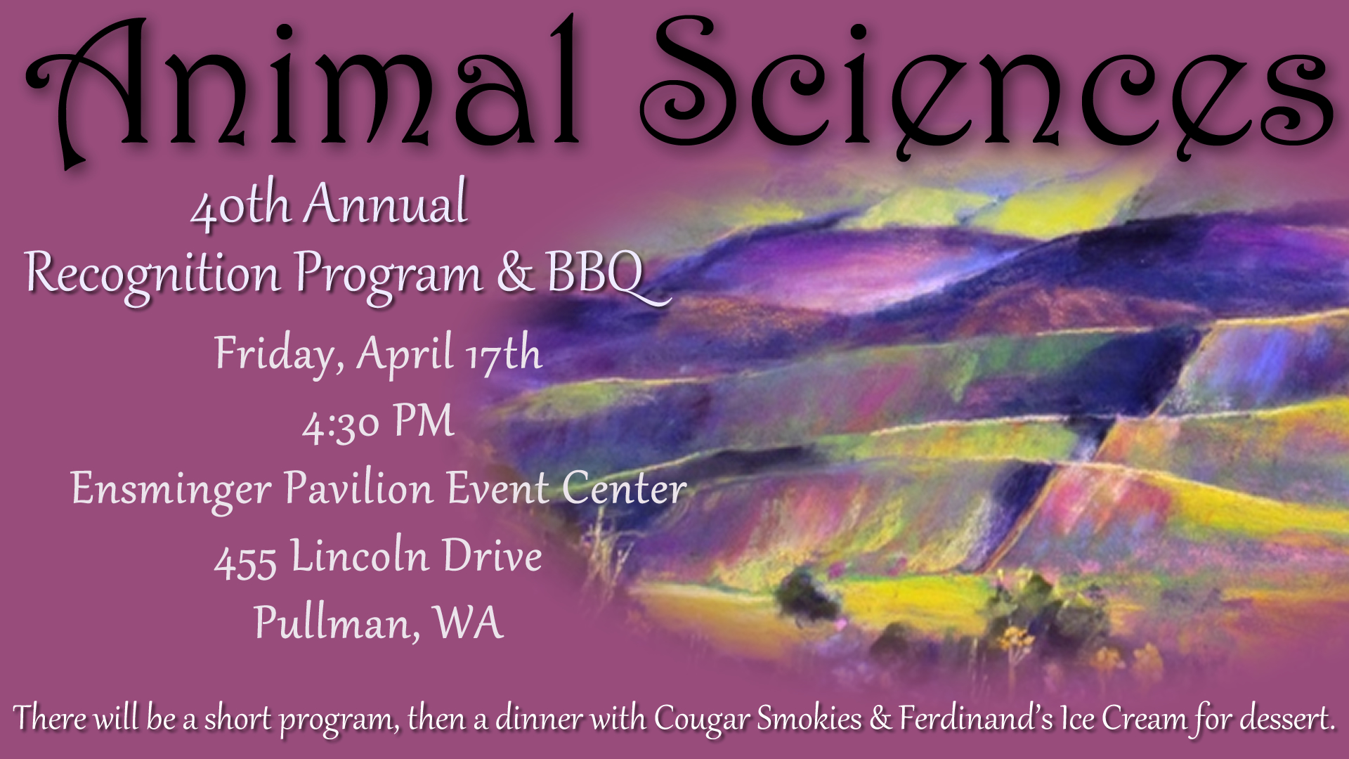 Animal Sciences 40th Annual Recognition Program & BBQ flyer