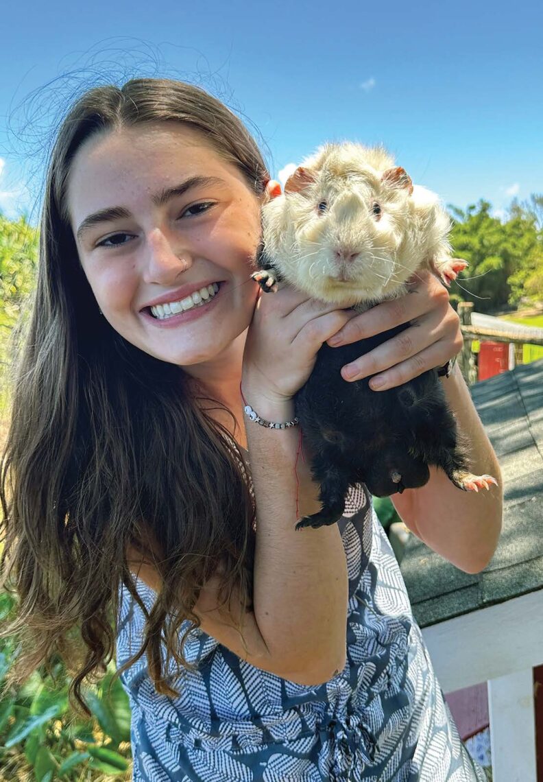 Lauren Adolph with guinea pig