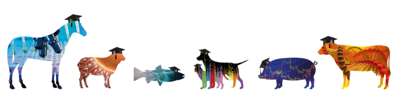 Logo animals with graduation caps