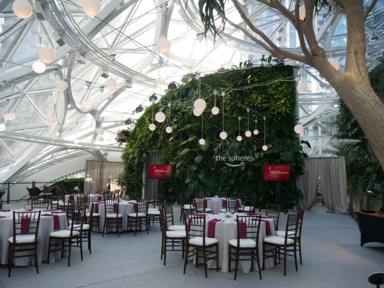 An image of the inside of the Amazon Spheres.