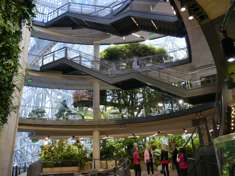 An image of the inside of the Amazon Spheres.