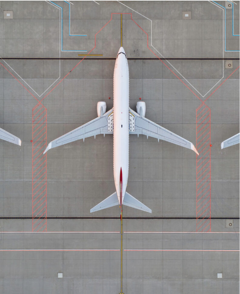Top view of airplane