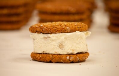 Close-up of "Grabber" ice cream sandwich