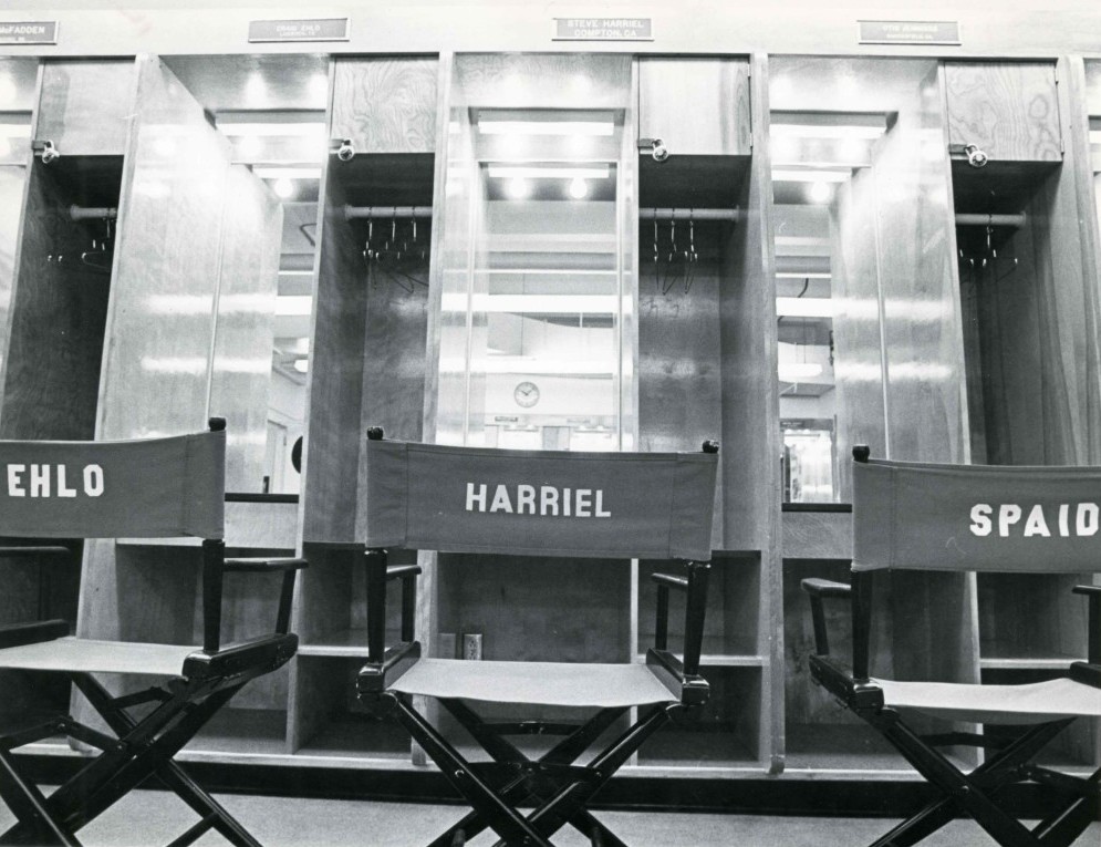 Image showing the backside of a directors chair with the name "Harriel" displayed.