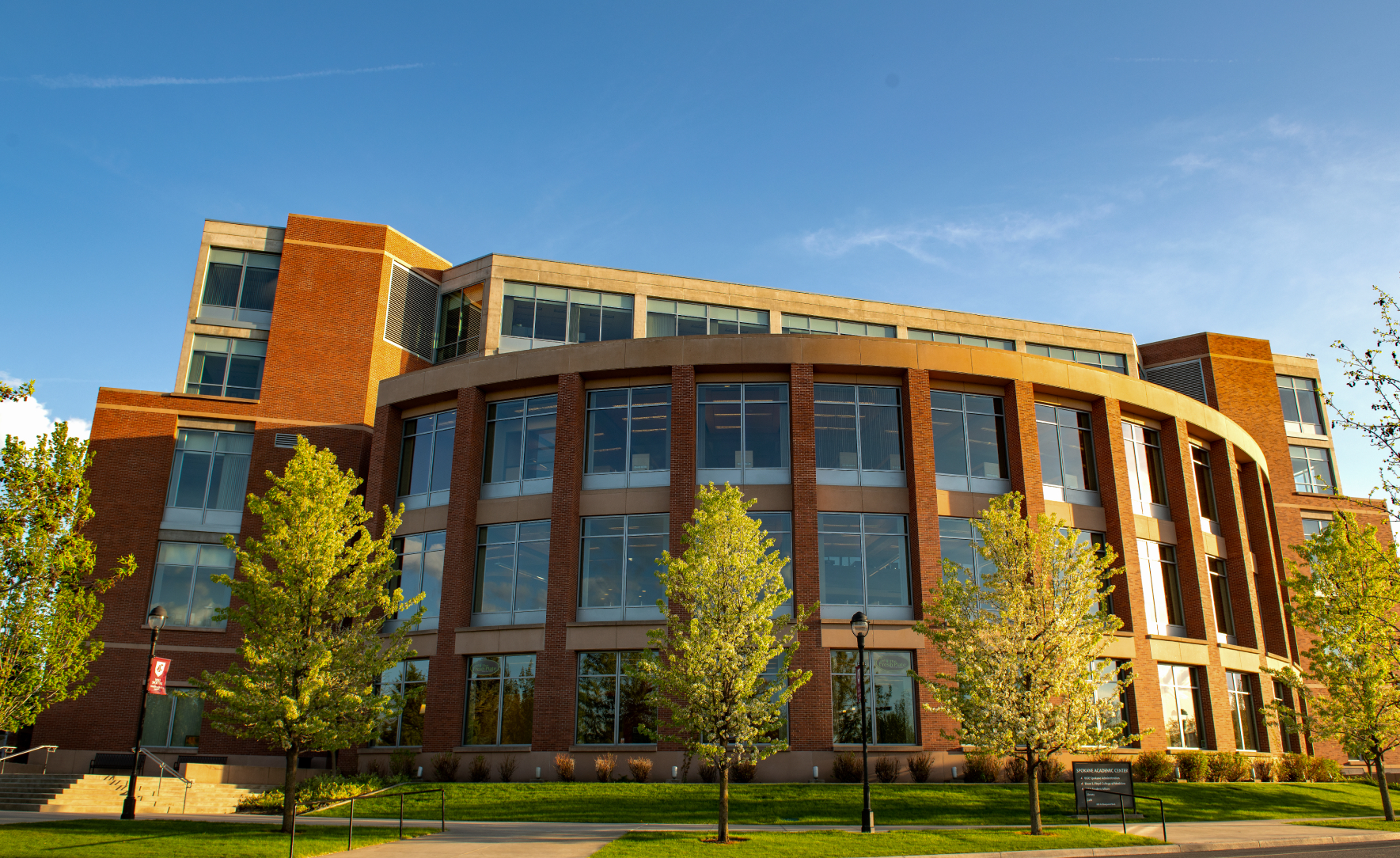 A photo of a building on the WSU Spokane campus