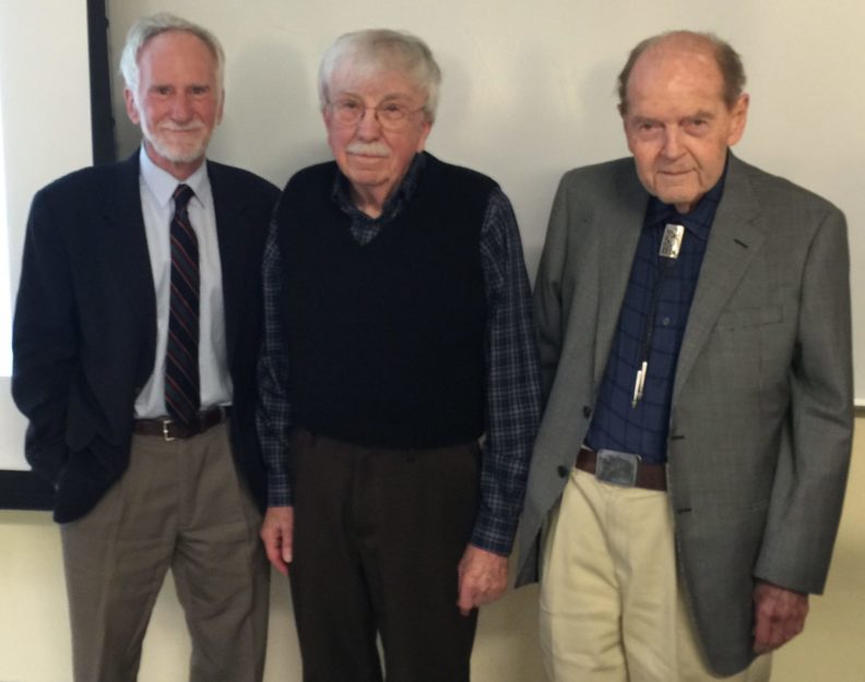 Tim Kohler, Robert Ackerman, and George Hinman pose side-by-side for the camera.