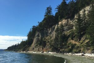 Photo of a bluff to show beach formation.