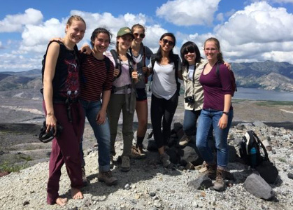 A group of geology students.