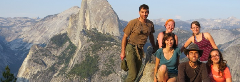 Geologists posing at Yellowstone National Park.