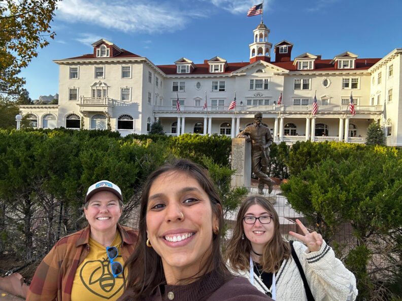 Students outside of a building.