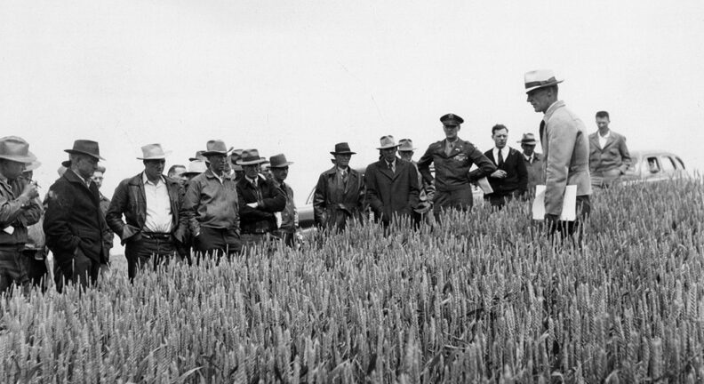 Man speaking to the crowd.
