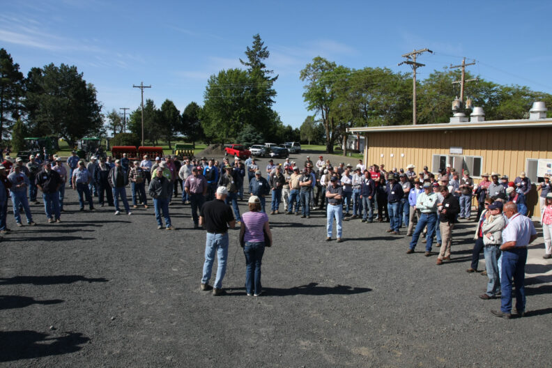 Morning announcements at the 2012 Field Day.