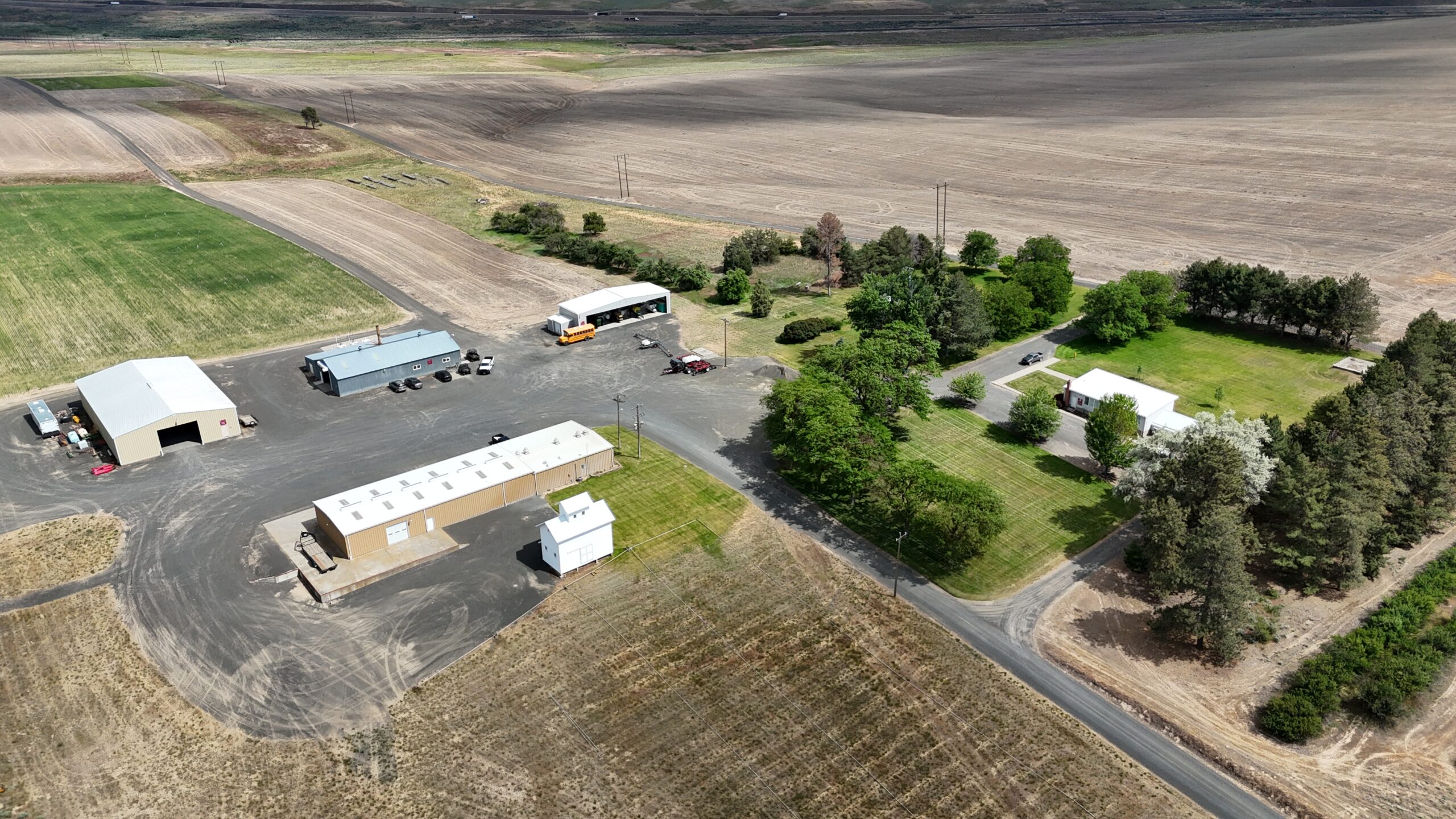 Drone picture of the Lind Station campus.
