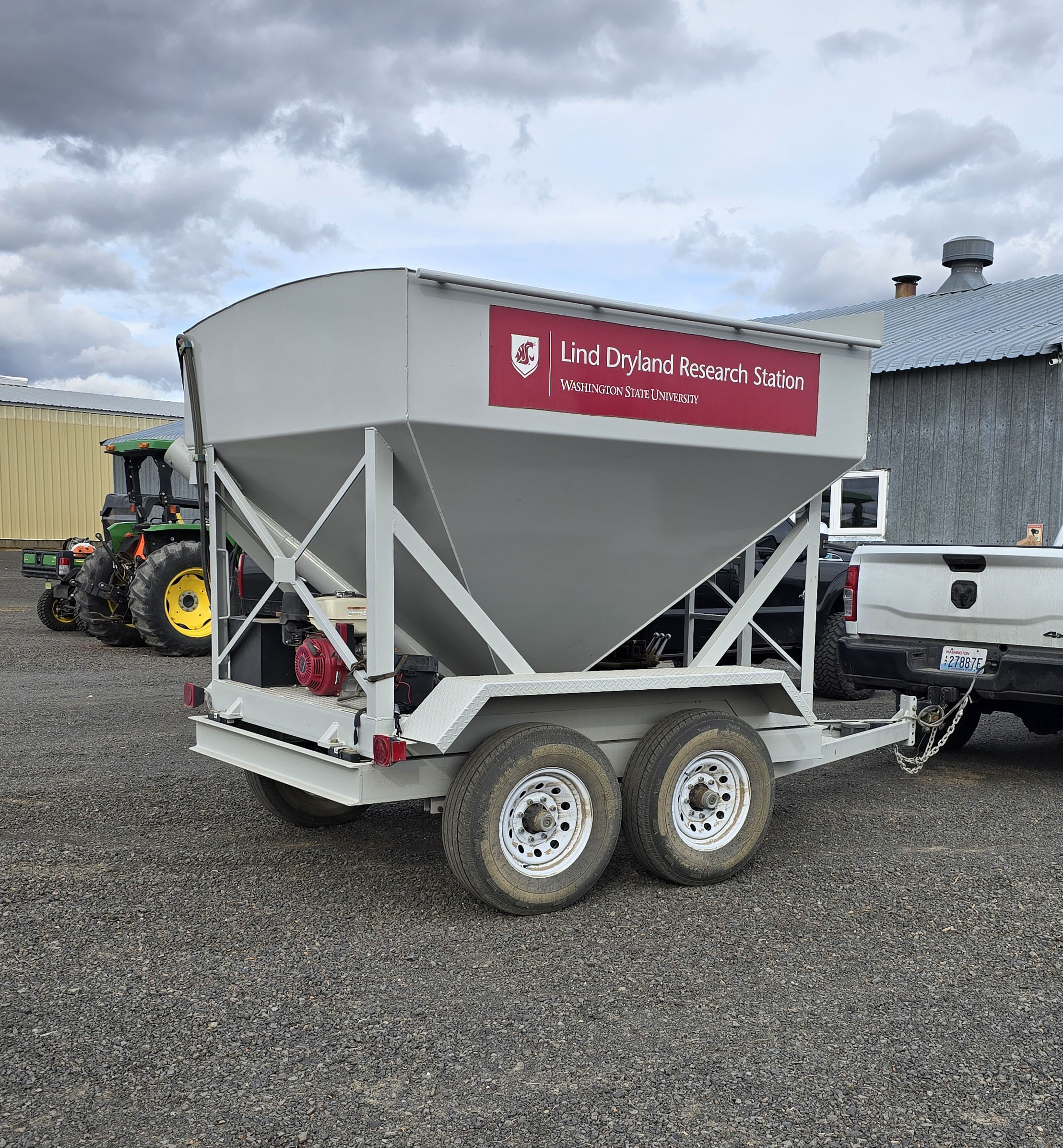 Weigh wagon hooked up to a truck.