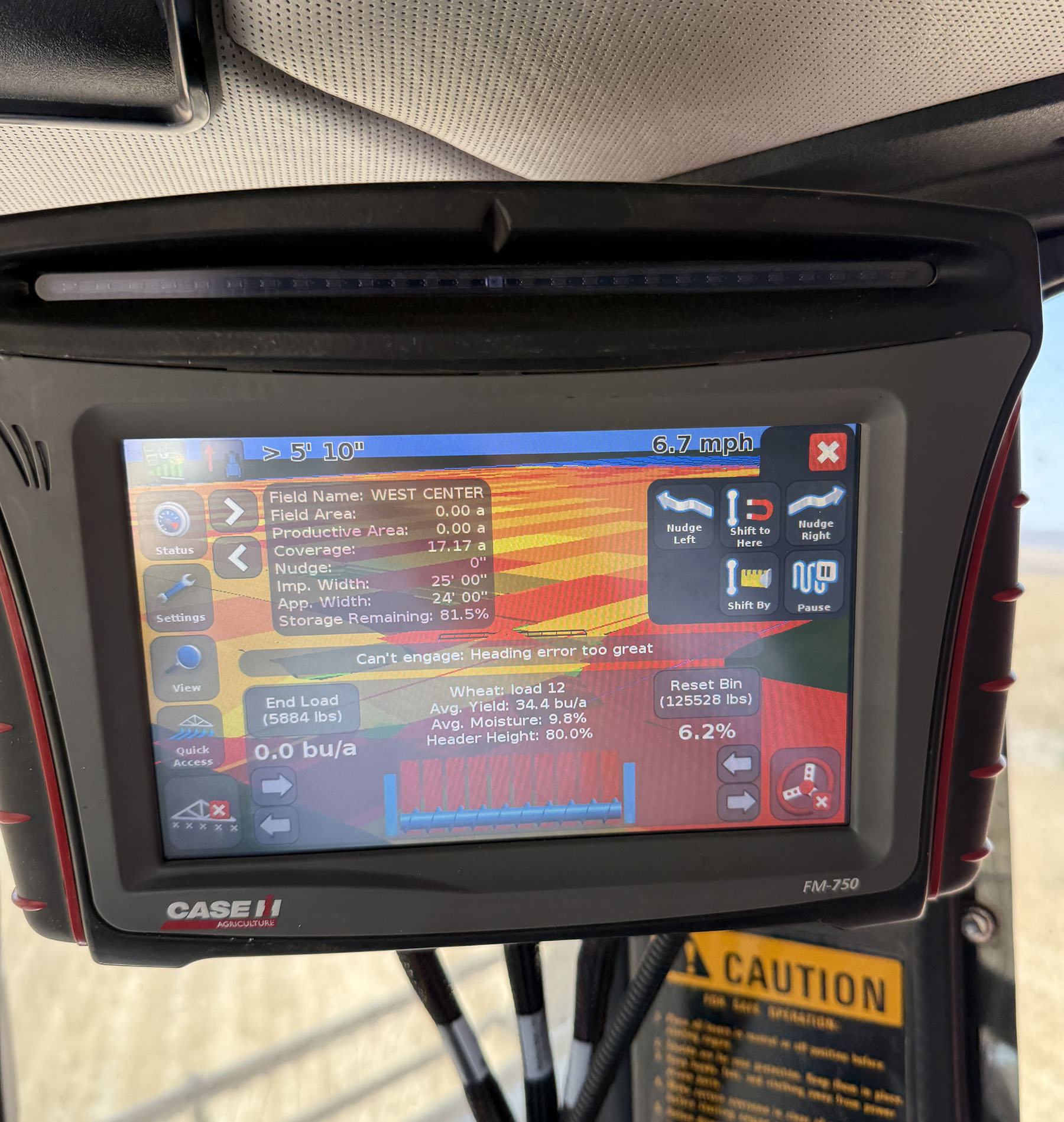 Yield monitor in a combine.