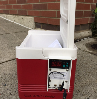 Cooler with electronics added to regulate conditions.