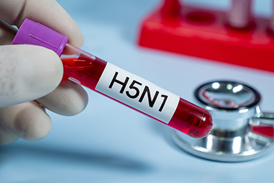 Test tube labeled H5N1.