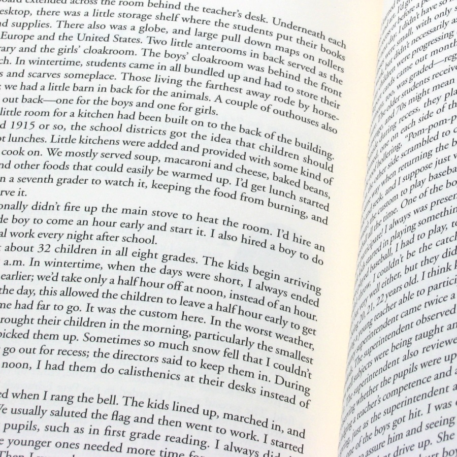 Closeup of text in open book
