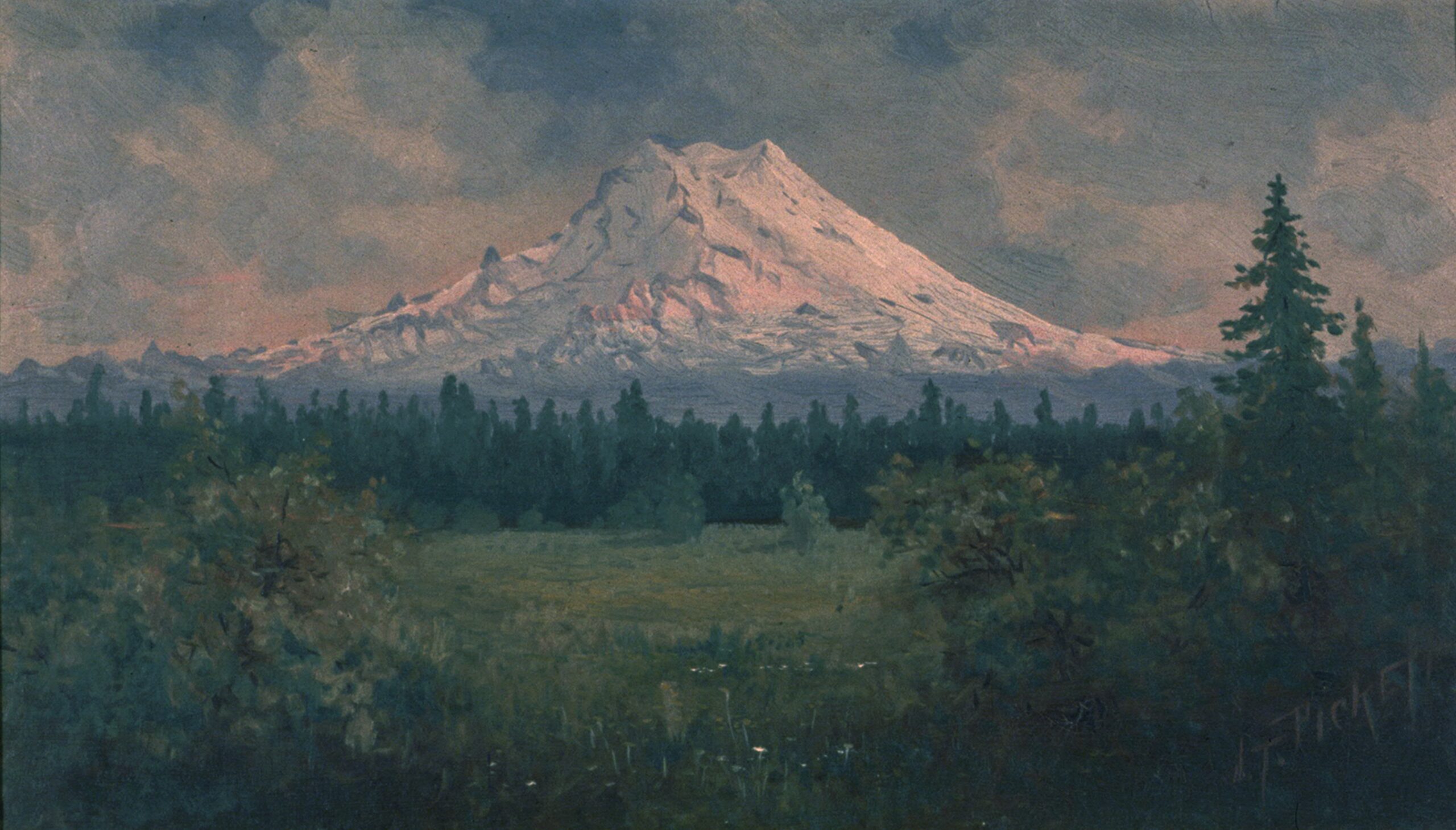Oil painting of Mt. Rainier by artist James Tilton Pickett