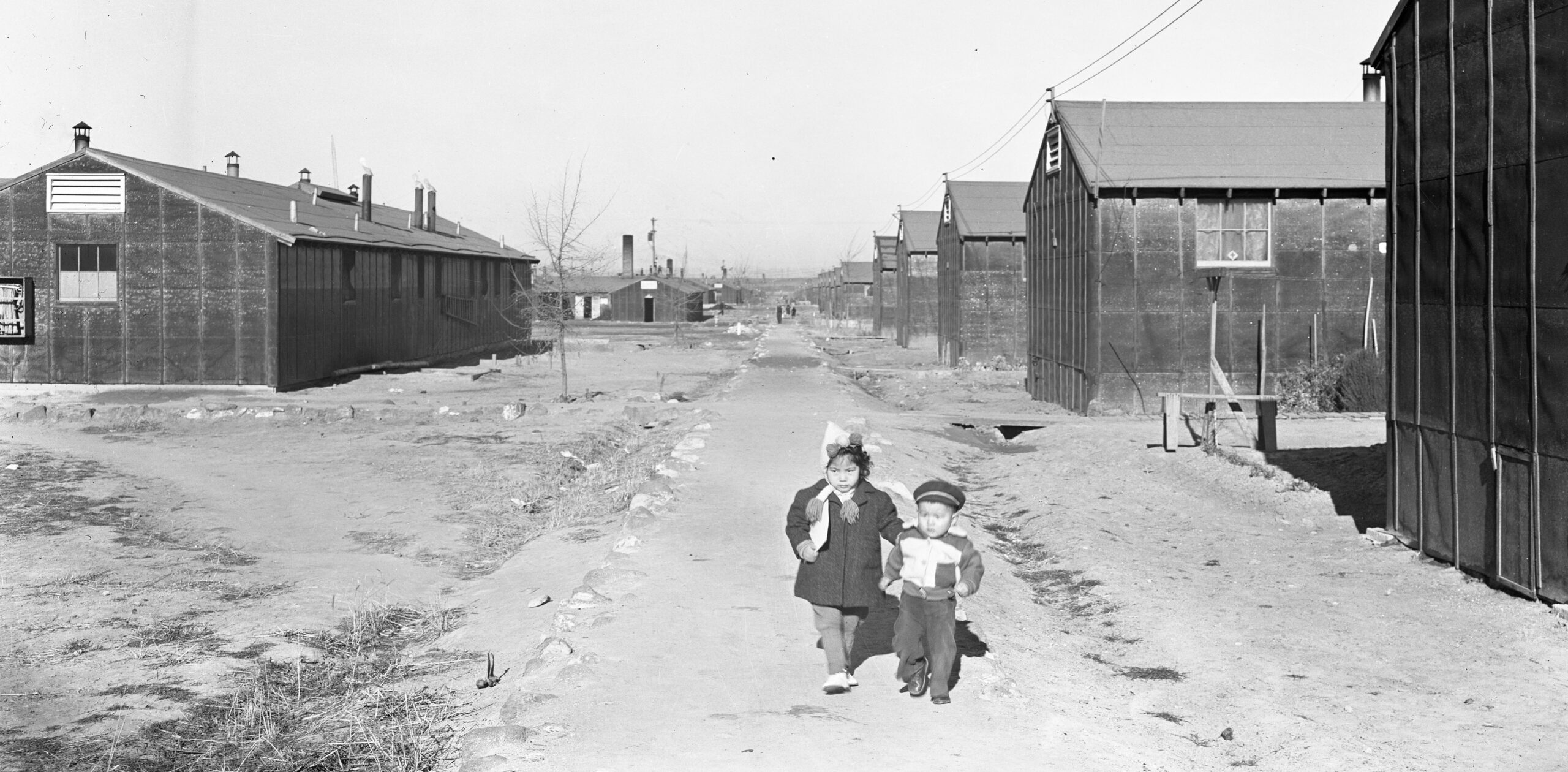 Photograph of two small Japanese children