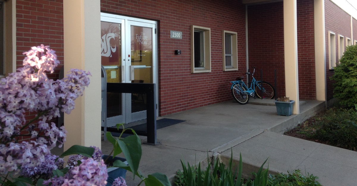 Front door of WSU's Cooper Publicatons Building